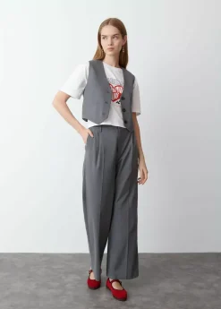 Mujer Brownie Spain Pantalones-Pantalon Ancho Pinzas