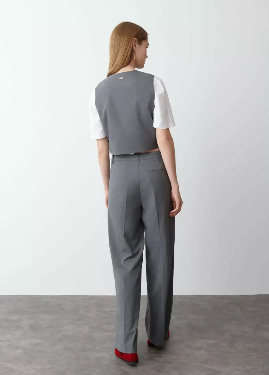 Mujer Brownie Spain Pantalones-Pantalon Ancho Pinzas