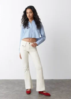 Mujer Brownie Spain Pantalones-Pantalon Campana Bolsillos Frontales