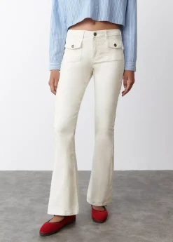 Mujer Brownie Spain Pantalones-Pantalon Campana Bolsillos Frontales