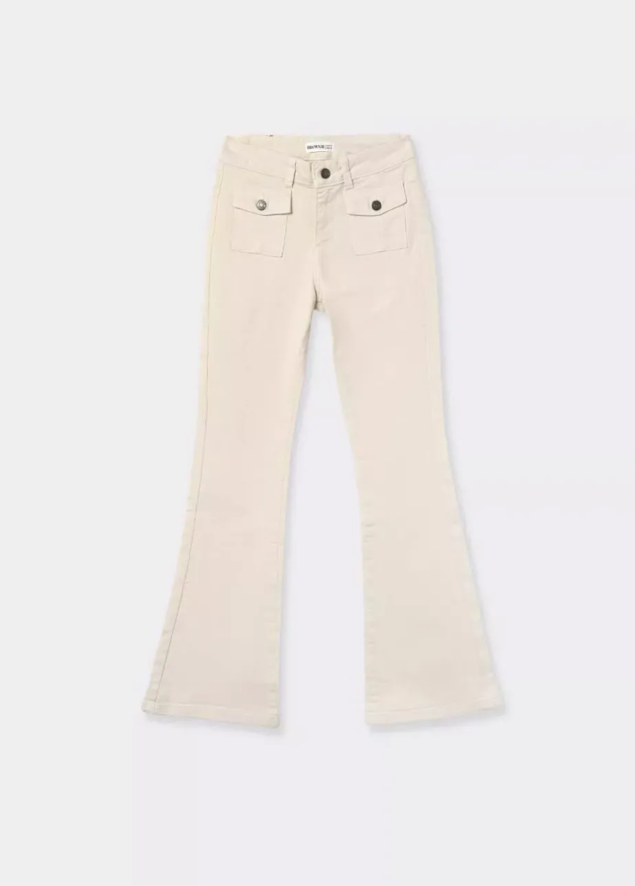 Mujer Brownie Spain Pantalones-Pantalon Campana Bolsillos Frontales