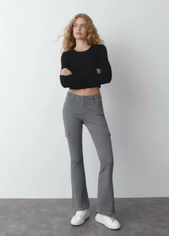 Mujer Brownie Spain Pantalones-Pantalon Campana Cargo