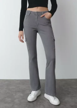 Mujer Brownie Spain Pantalones-Pantalon Campana Cargo
