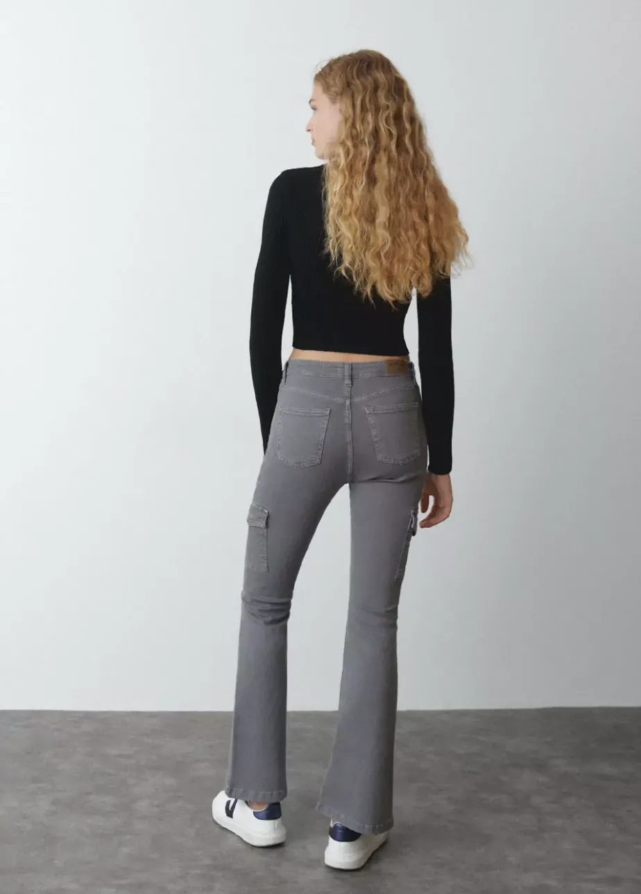 Mujer Brownie Spain Pantalones-Pantalon Campana Cargo