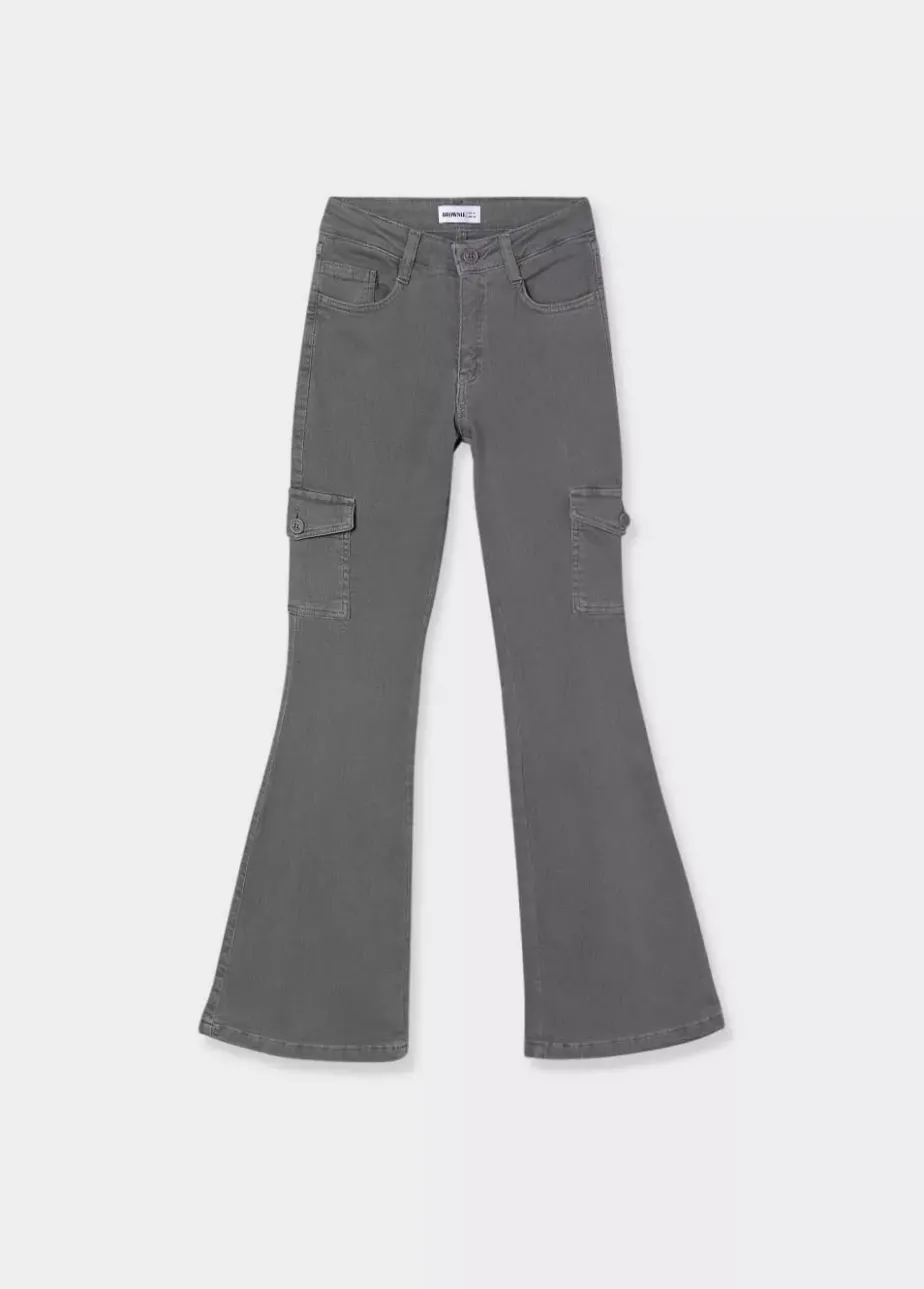 Mujer Brownie Spain Pantalones-Pantalon Campana Cargo