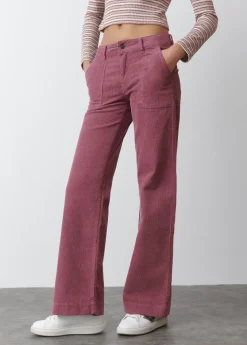 Mujer Brownie Spain Pantalones-Pantalon Pana Culotte Bolsillo Frontal