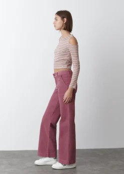 Mujer Brownie Spain Pantalones-Pantalon Pana Culotte Bolsillo Frontal