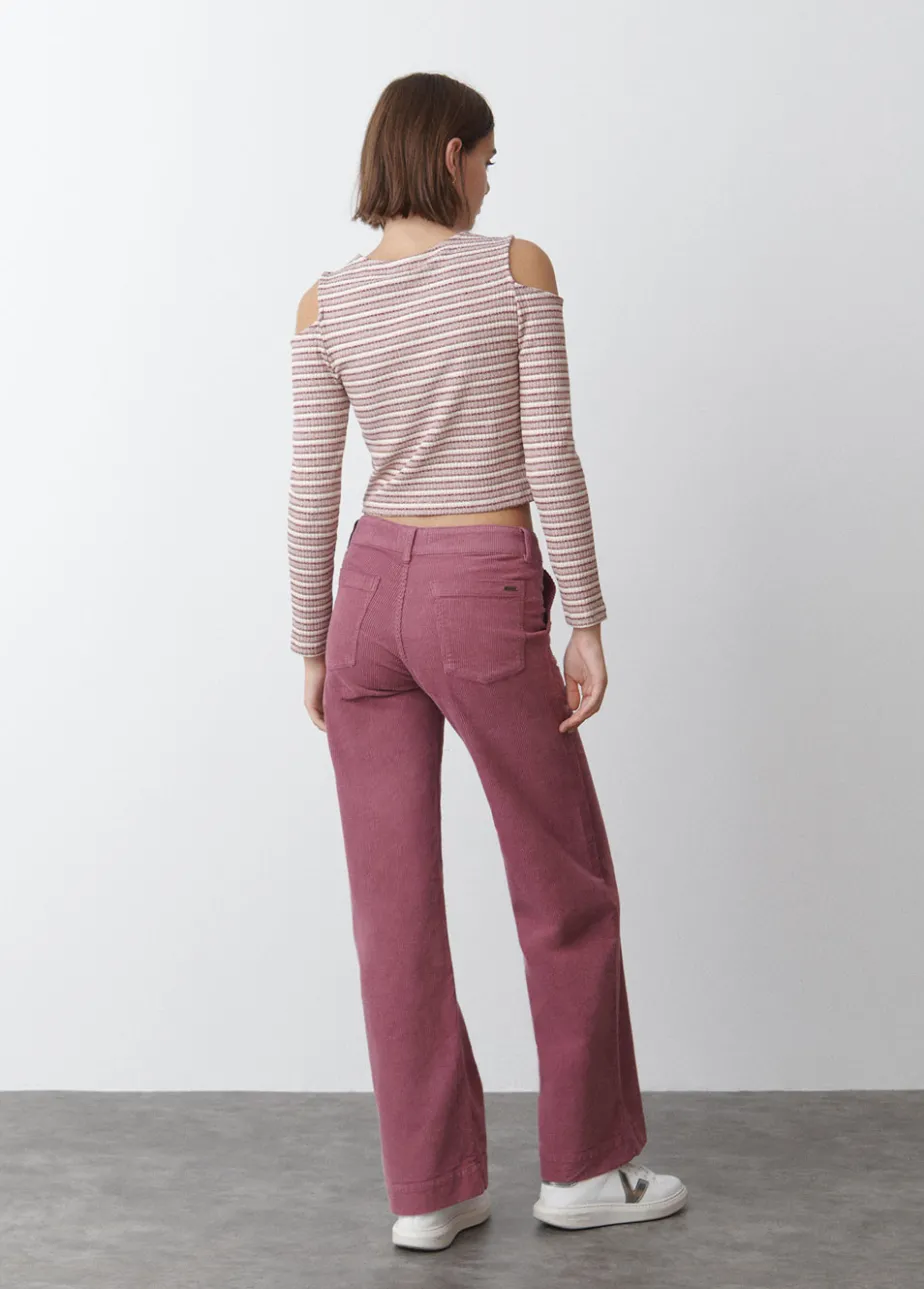 Mujer Brownie Spain Pantalones-Pantalon Pana Culotte Bolsillo Frontal