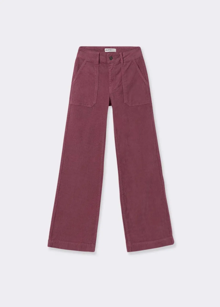 Mujer Brownie Spain Pantalones-Pantalon Pana Culotte Bolsillo Frontal