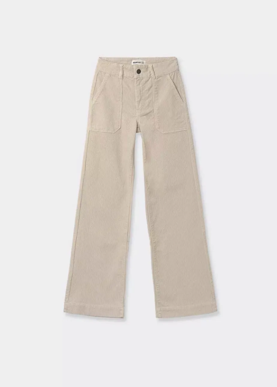 Mujer Brownie Spain Pantalones-Pantalon Pana Culotte Bolsillo Frontal