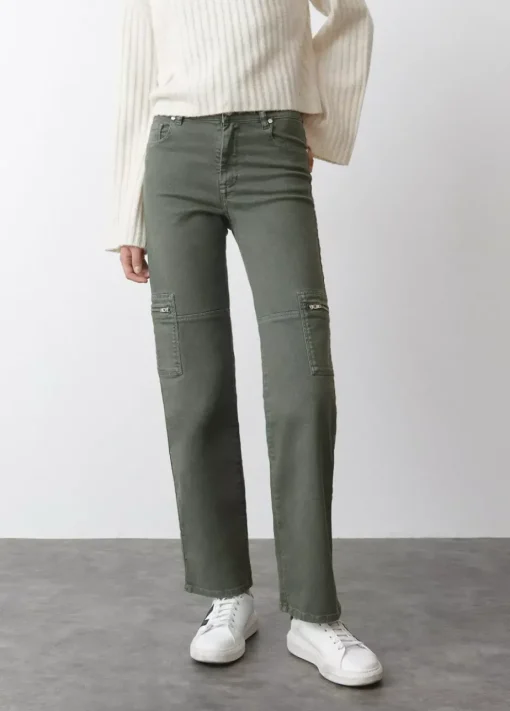 Mujer Brownie Spain Pantalones-Pantalon Recto Cargo