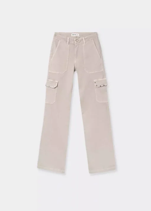 Mujer Brownie Spain Pantalones-Pantalon Recto Cargo Tachas