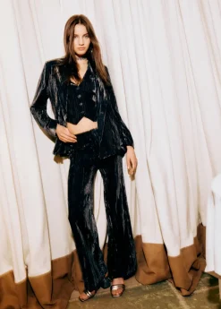 Mujer Brownie Spain Pantalones-Pantalon Terciopelo Tiro Bajo
