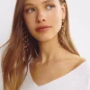 Mujer Brownie Spain Otros Accesorios-Pendientes Largo Cinco Aros Piedras