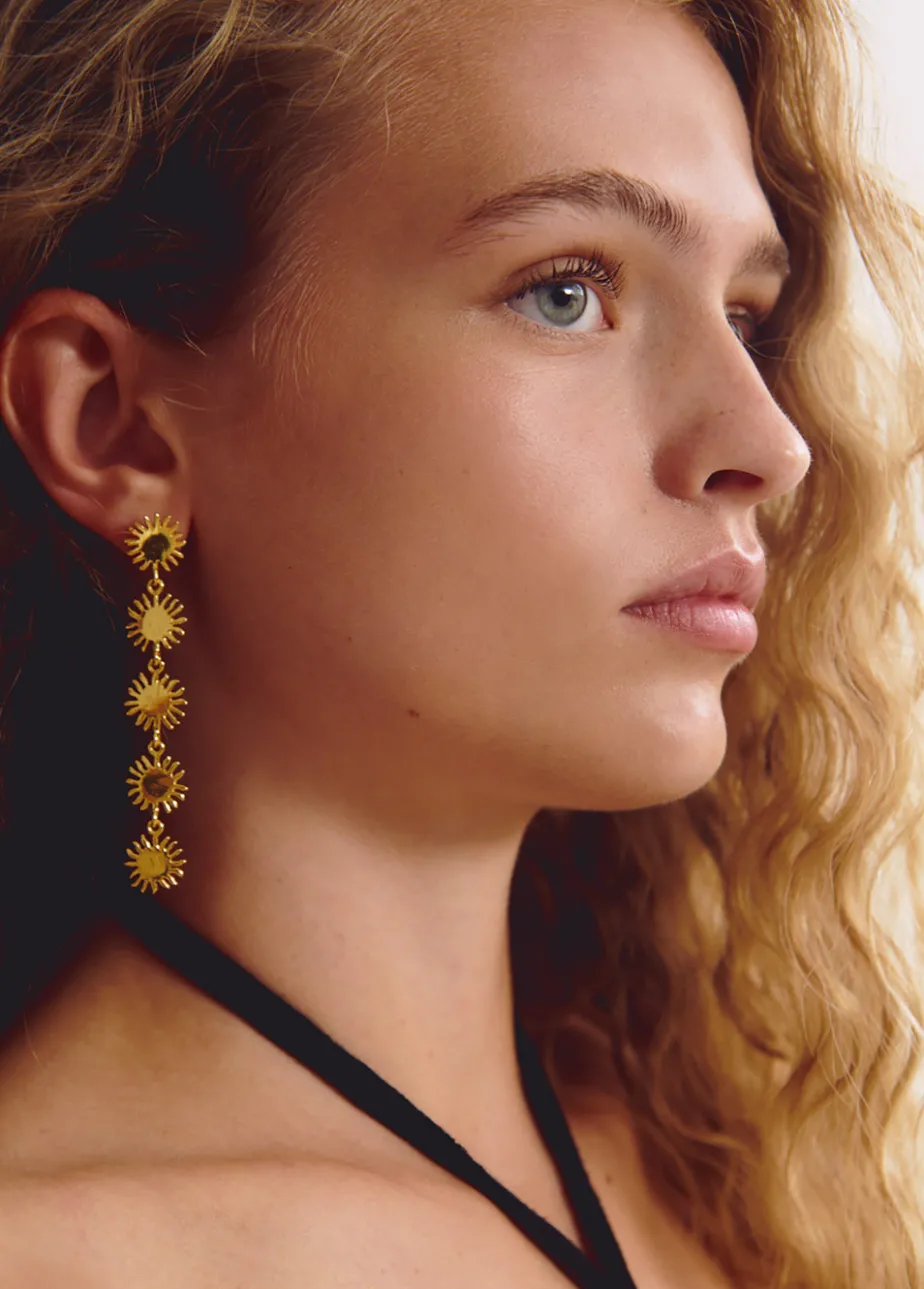 Mujer Brownie Spain Otros Accesorios-Pendientes Largos Cinco Soles
