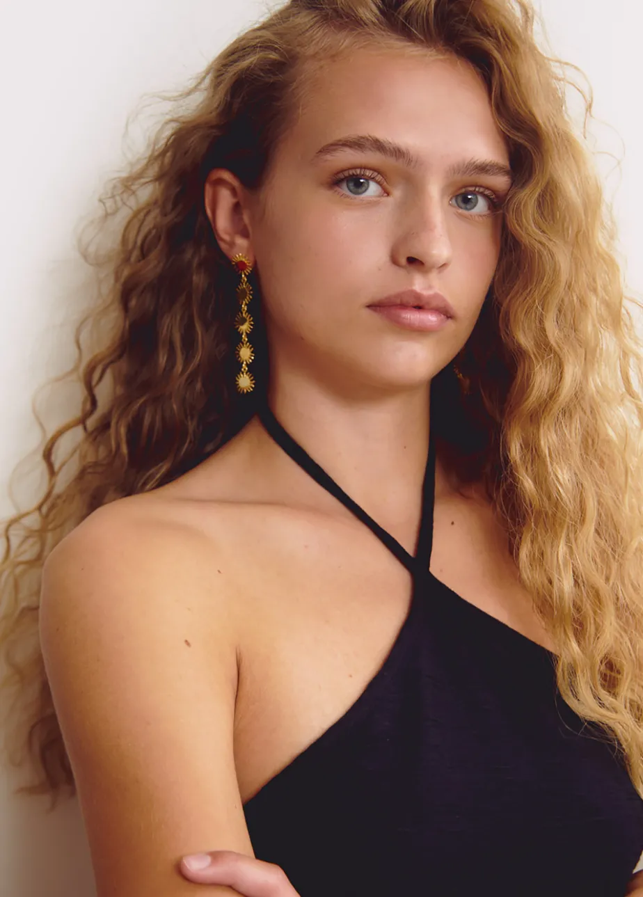 Mujer Brownie Spain Otros Accesorios-Pendientes Largos Cinco Soles