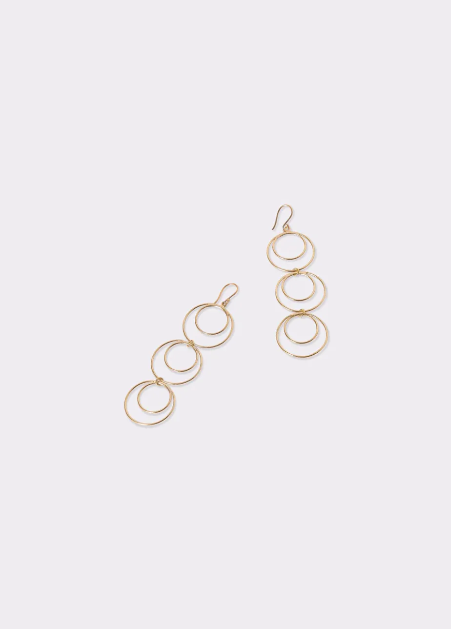 Mujer Brownie Spain Otros Accesorios-Pendientes Largos Tres Aros Dobles