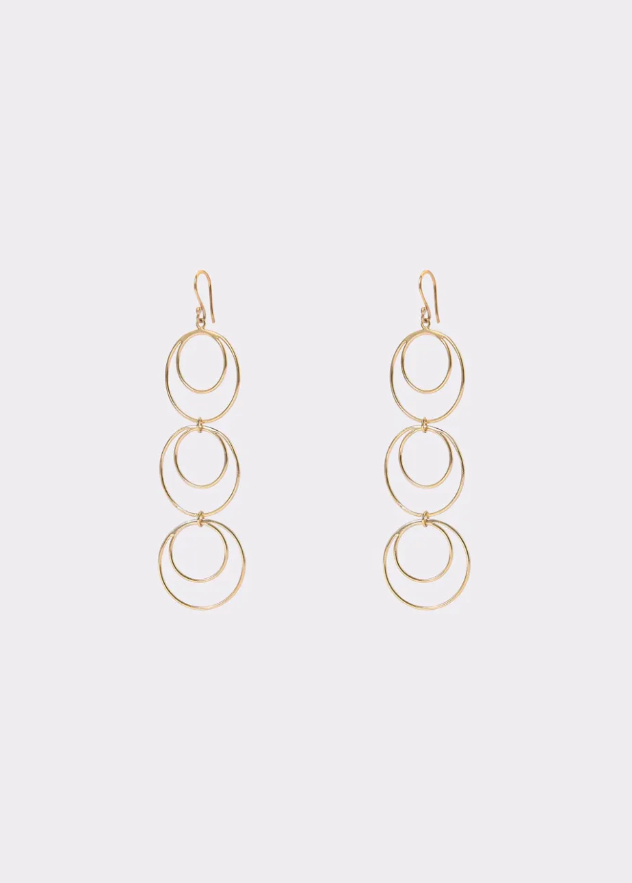 Mujer Brownie Spain Otros Accesorios-Pendientes Largos Tres Aros Dobles