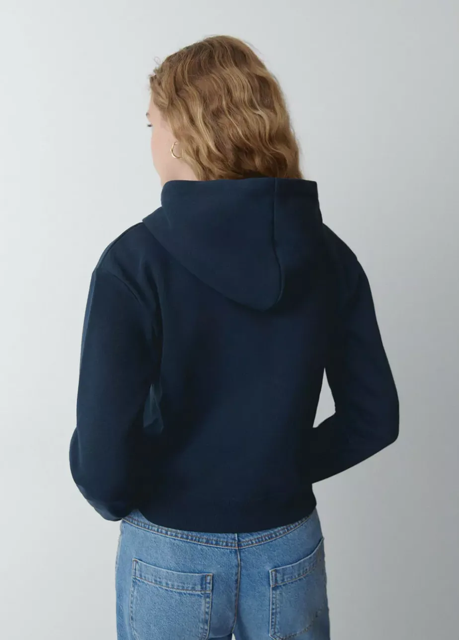 Mujer Brownie Spain Sudaderas-Sudadera Cremall Capucha New York