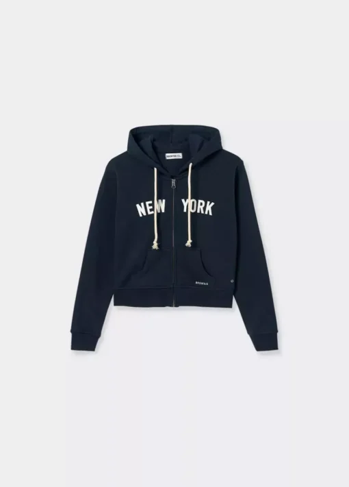 Mujer Brownie Spain Sudaderas-Sudadera Cremall Capucha New York