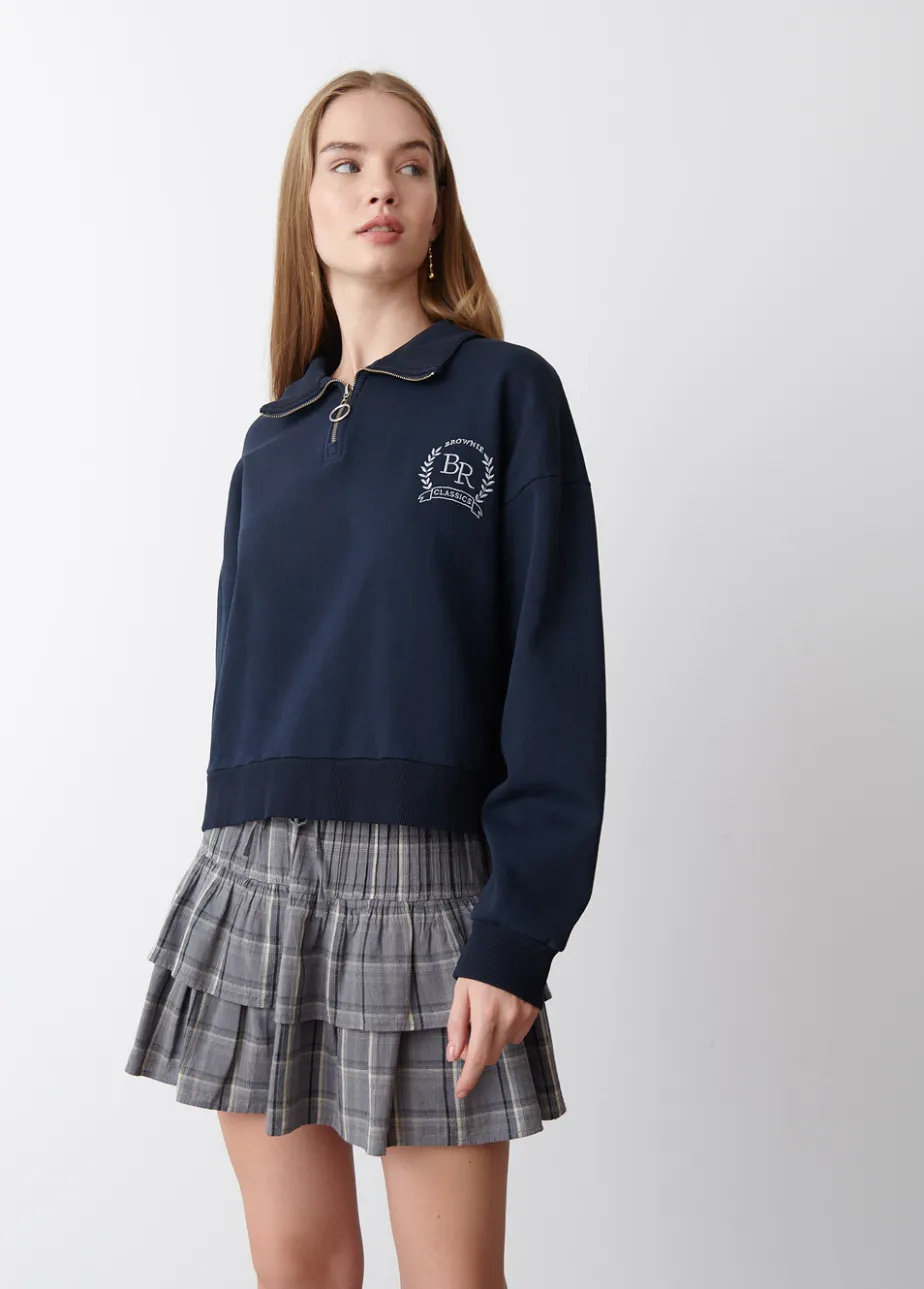 Mujer Brownie Spain Sudaderas-Sudadera Cremallera Bordado