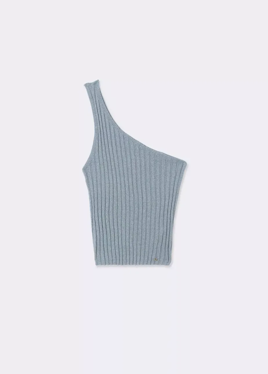 Mujer Brownie Spain Tops-Top Canale Asimetrico Hilo Metalizado