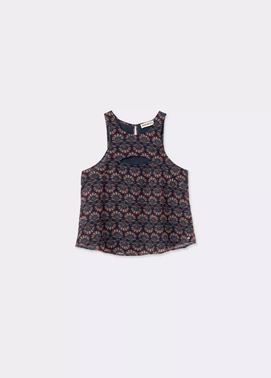 Mujer Brownie Spain Tops-Top Estampado Indio Lurex Cut Out