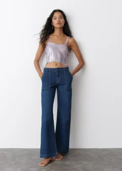 Mujer Brownie Spain Tops-Top Malla Metalica Malva