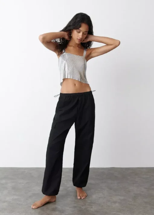 Mujer Brownie Spain Tops-Top Malla Metalica Plata