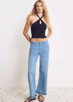 Mujer Brownie Spain Tops-Top Punto Cruzado Cuello
