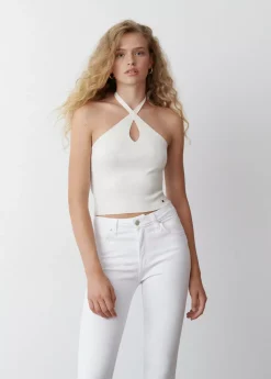Mujer Brownie Spain Tops-Top Punto Cruzado Cuello
