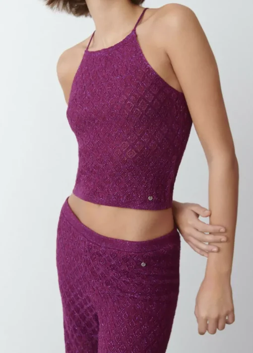 Mujer Brownie Spain Tops-Top Punto Hilo Metalizado