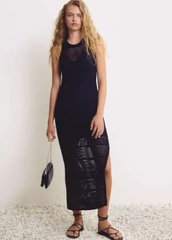 Mujer Brownie Spain Vestidos-Vestido Calado Largo