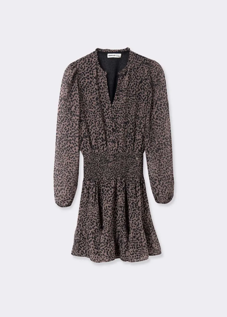 Mujer Brownie Spain Vestidos-Vestido Corto Mancha Animal