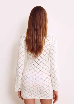 Mujer Brownie Spain Vestidos-Vestido Crochet Corto Manga Larga
