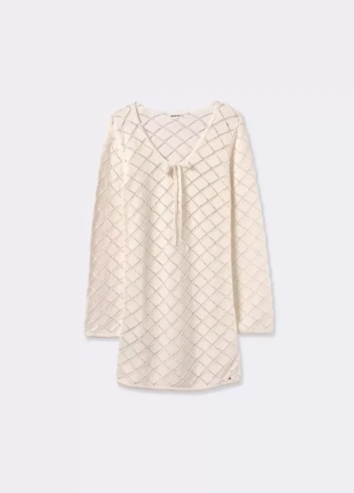 Mujer Brownie Spain Vestidos-Vestido Crochet Corto Manga Larga