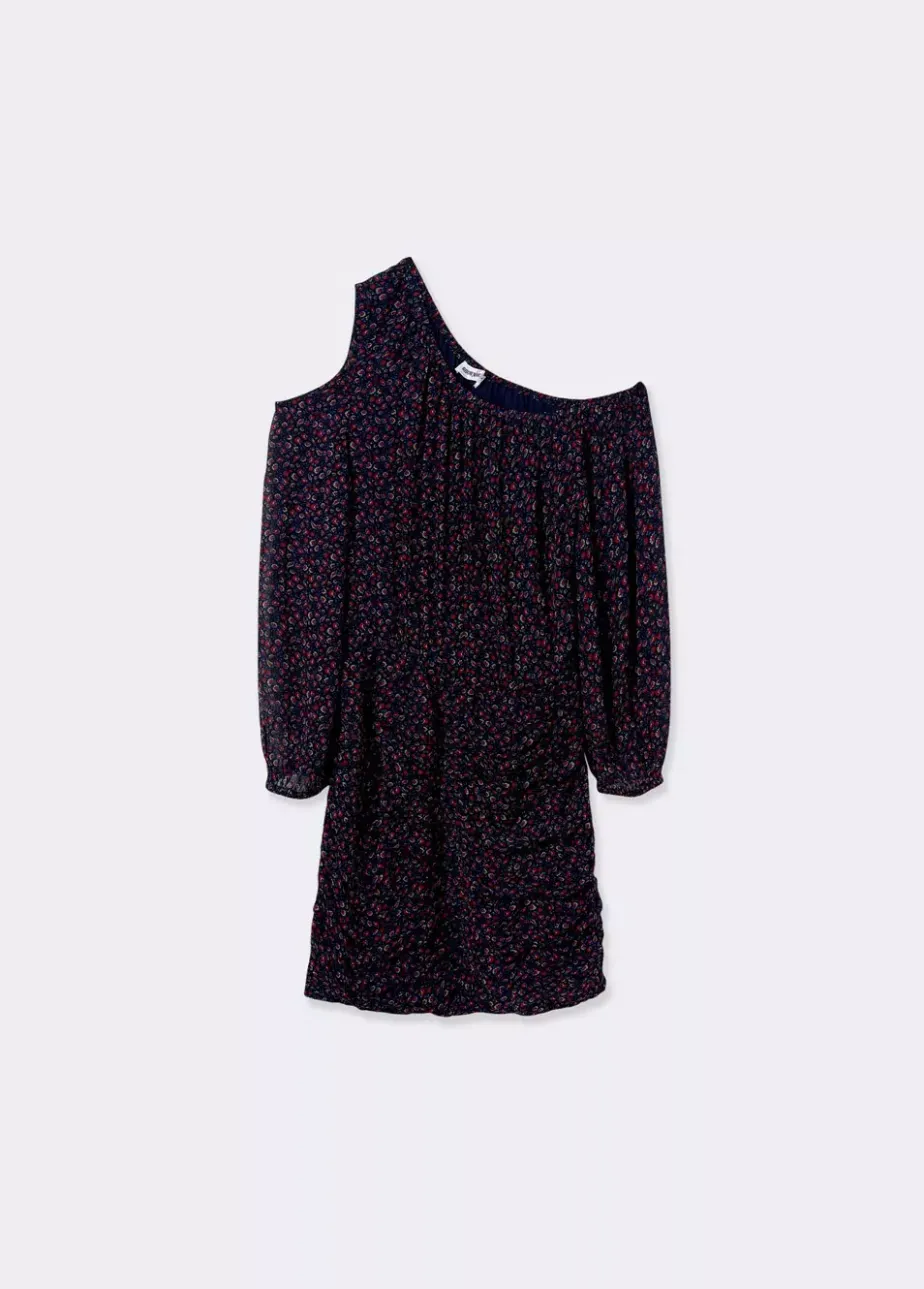 Mujer Brownie Spain Vestidos-Vestido Cut Out Hombro Estampado