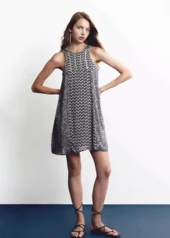 Mujer Brownie Spain Vestidos-Vestido Doble Estampado Brillos