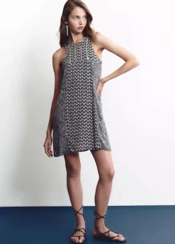 Mujer Brownie Spain Vestidos-Vestido Doble Estampado Brillos