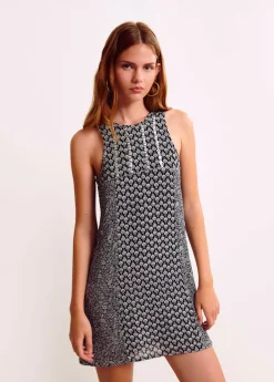 Mujer Brownie Spain Vestidos-Vestido Doble Estampado Brillos
