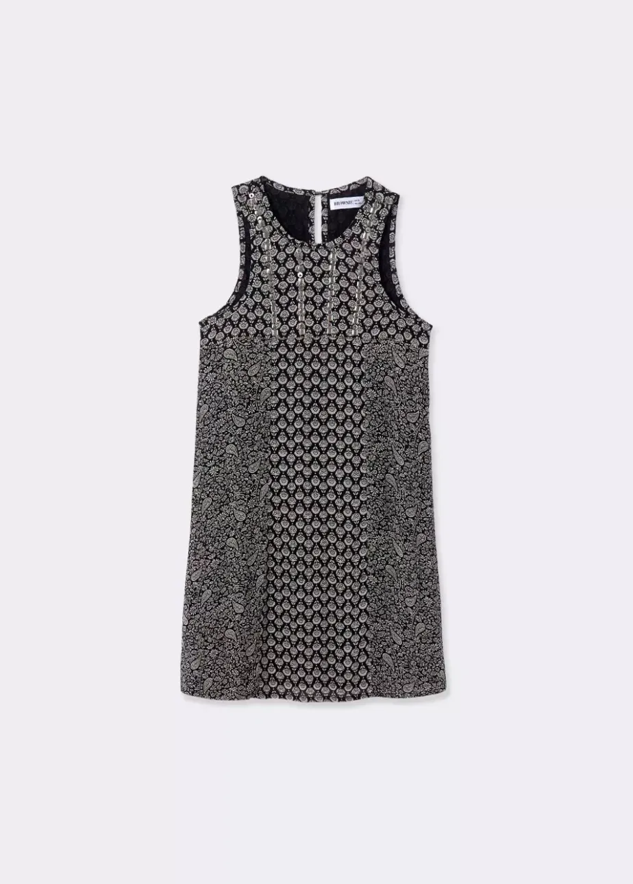 Mujer Brownie Spain Vestidos-Vestido Doble Estampado Brillos