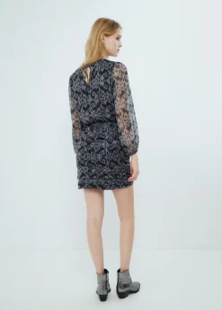 Mujer Brownie Spain Vestidos-Vestido Drapeado Estampado Ikat