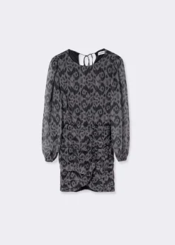 Mujer Brownie Spain Vestidos-Vestido Drapeado Estampado Ikat