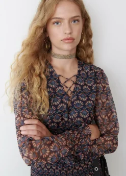 Mujer Brownie Spain Vestidos-Vestido Engomado Estampado Indio