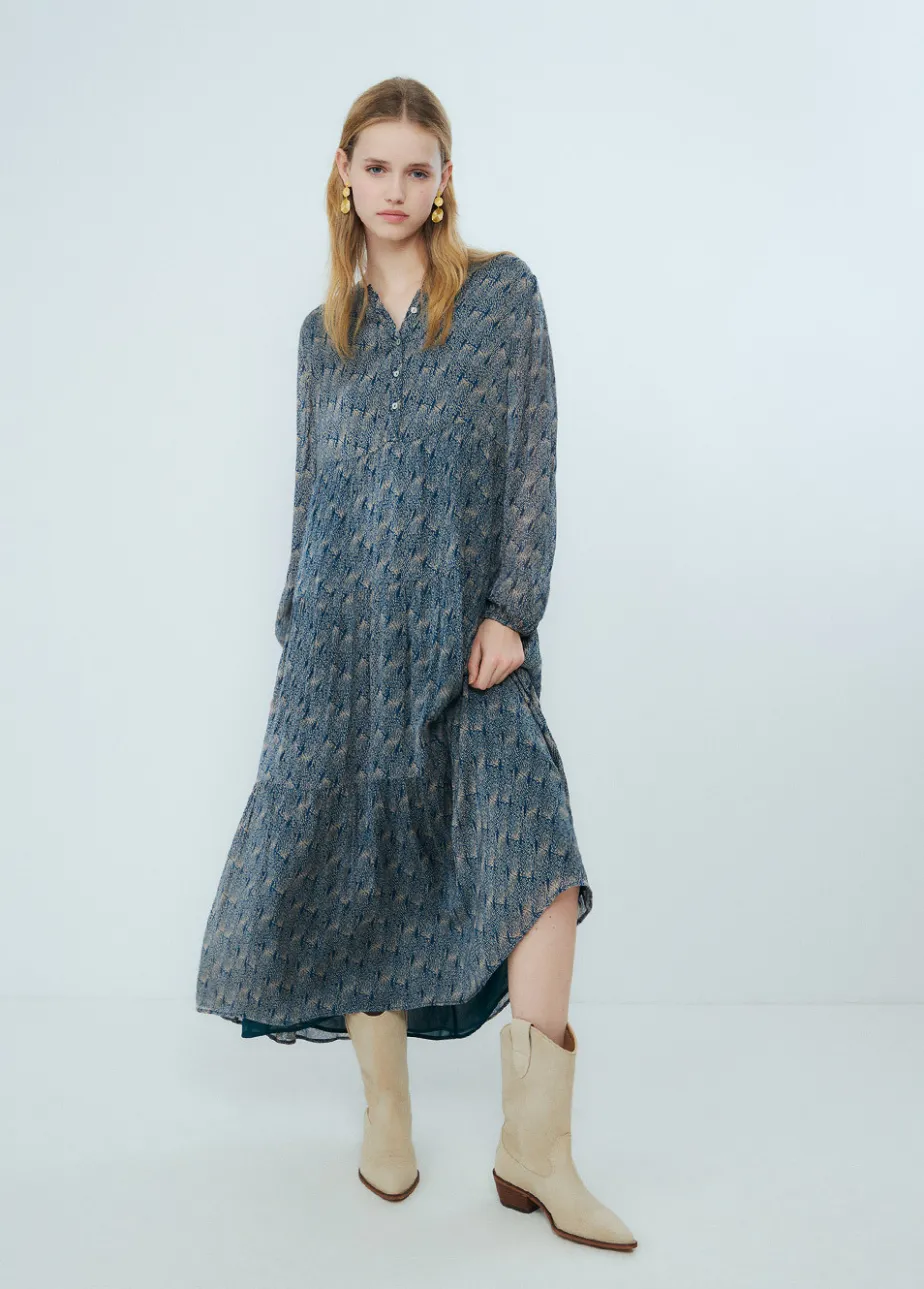 Mujer Brownie Spain Vestidos-Vestido Largo Estampado