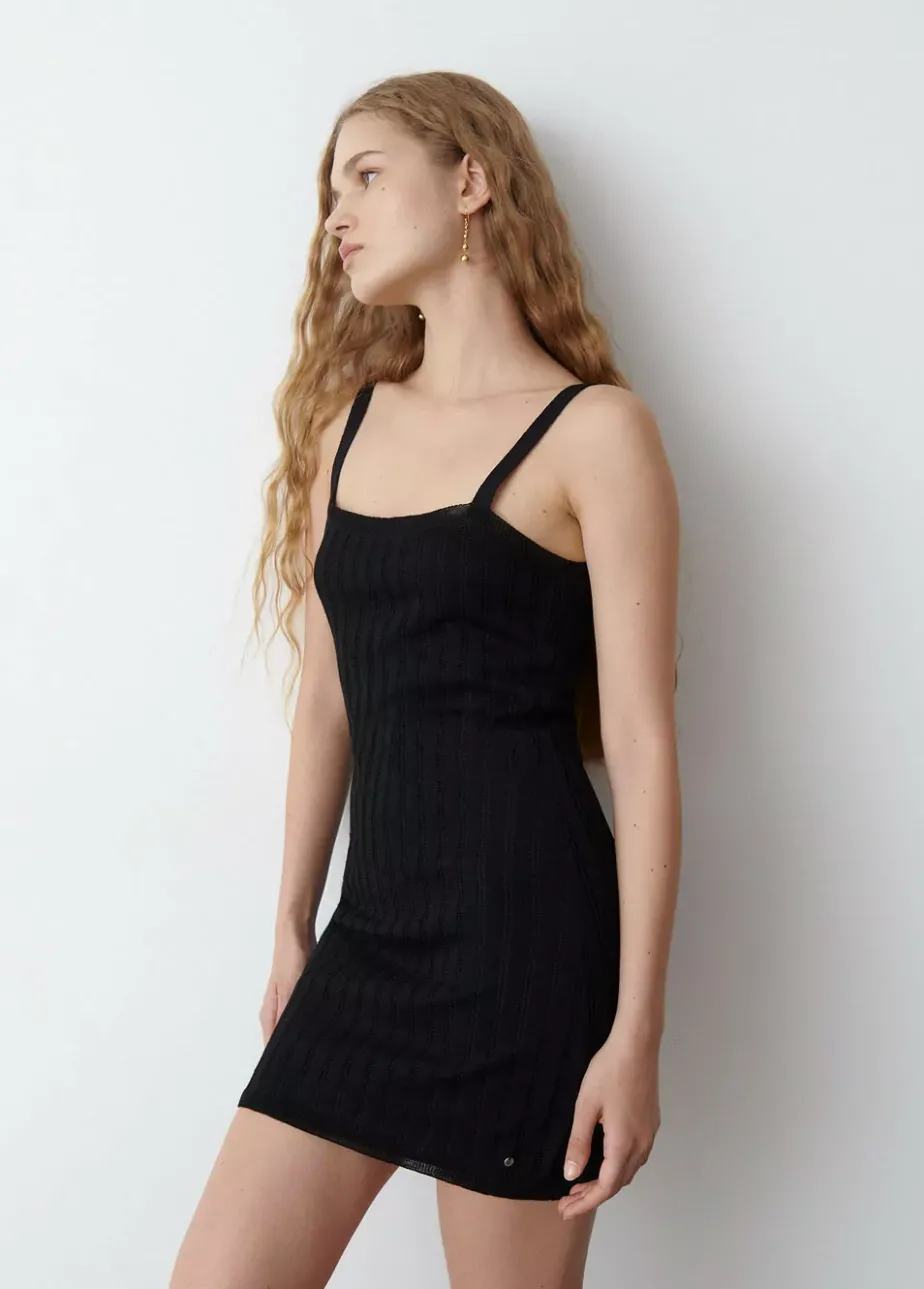 Mujer Brownie Spain Vestidos-Vestido Punto Cuello Cuadrado