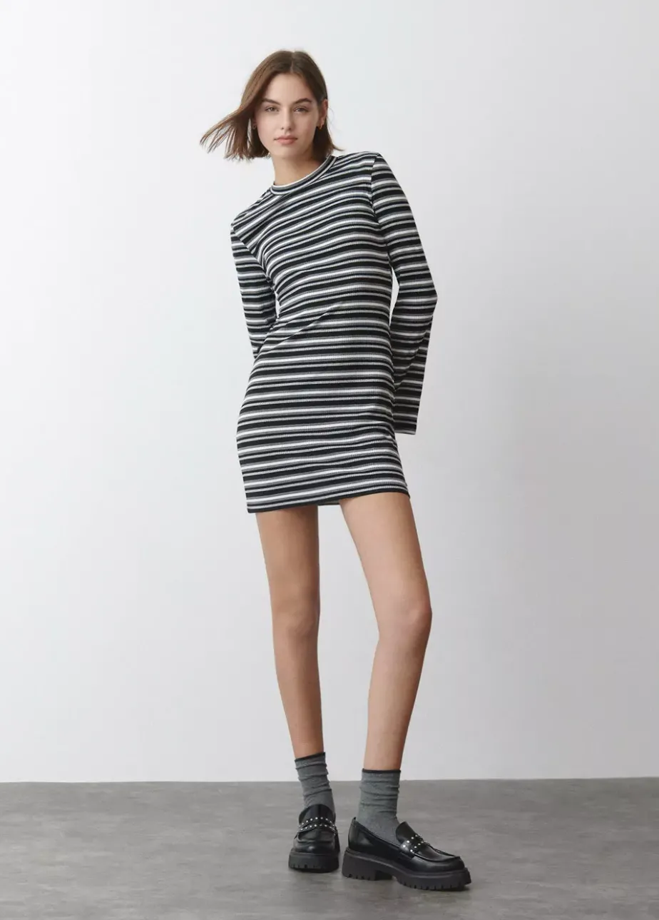 Mujer Brownie Spain Vestidos-Vestido Rayas Manga Larga